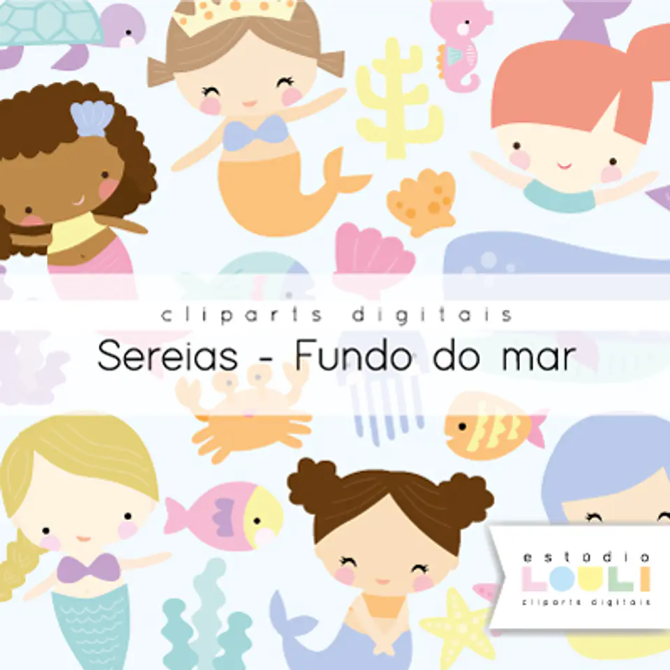 Kit Digital Sereia Fundo do Mar 9 1
