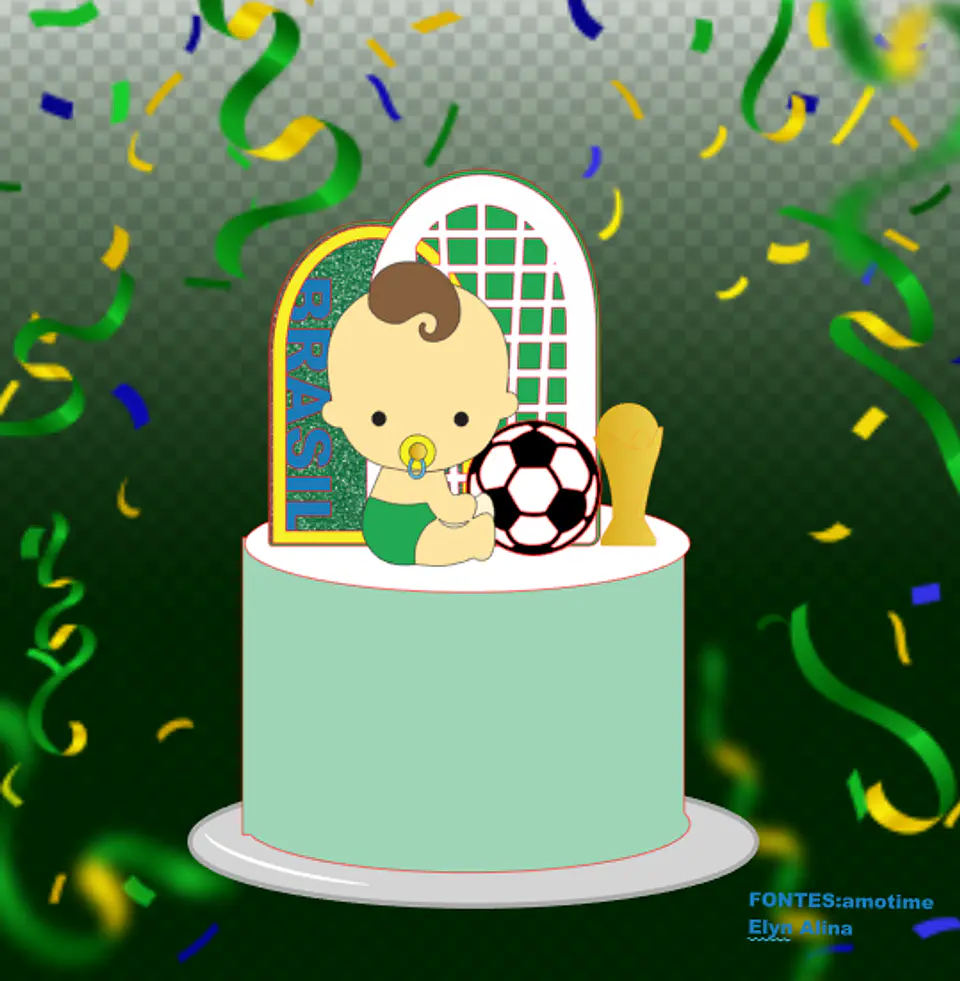 Arquivo de Corte Topo de Bolo Futebol Copa Baby 31 1