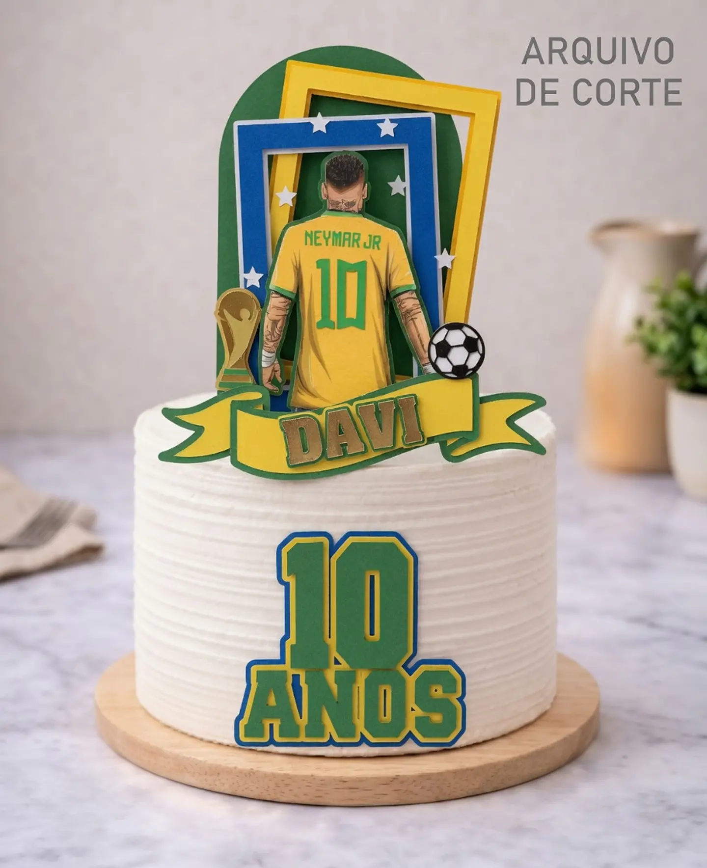 Arquivo de Corte Topo de Bolo Futebol Copa 5 1