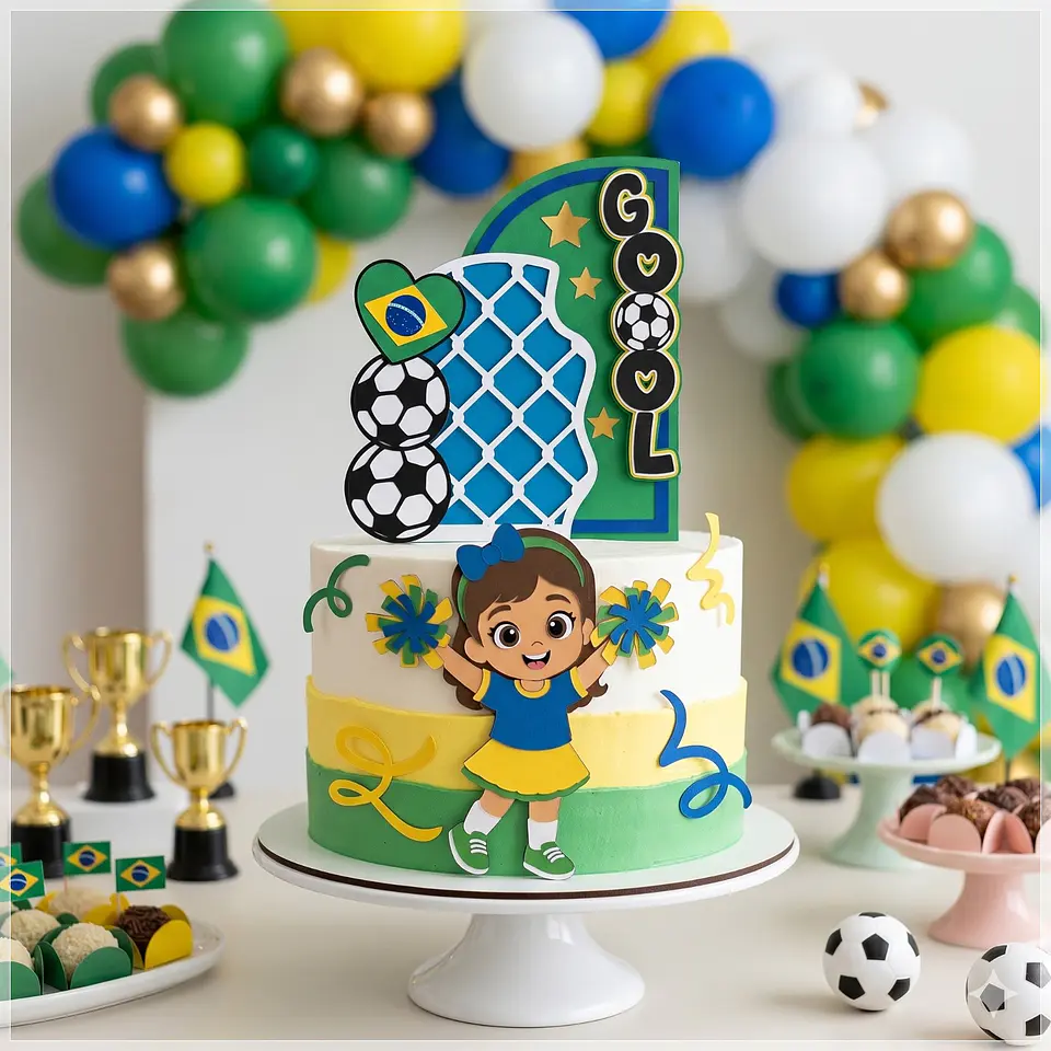Arquivo de Corte Topo de Bolo Futebol Copa Menina 143 1