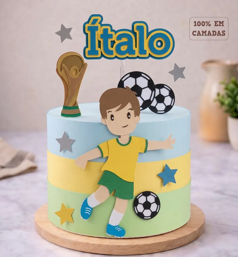 Arquivo de Corte Topo de Bolo Futebol Copa 2 1