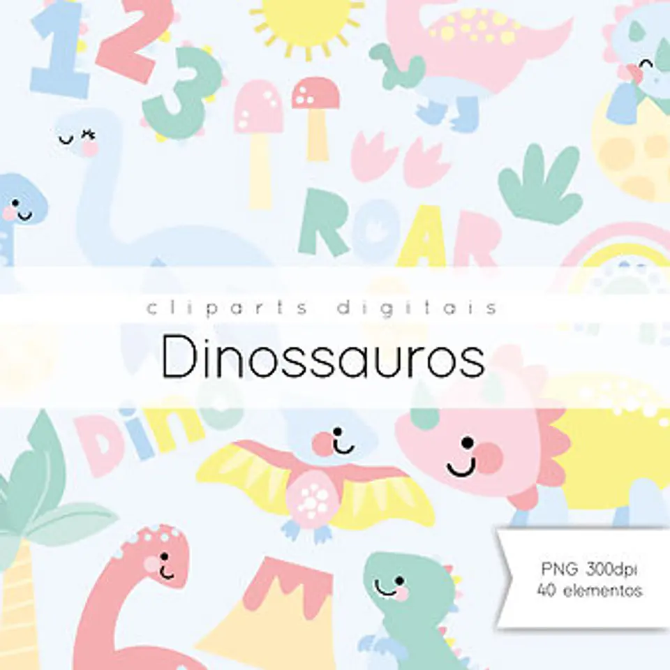 Kit Digital Cliparts Dinossauros 4 1