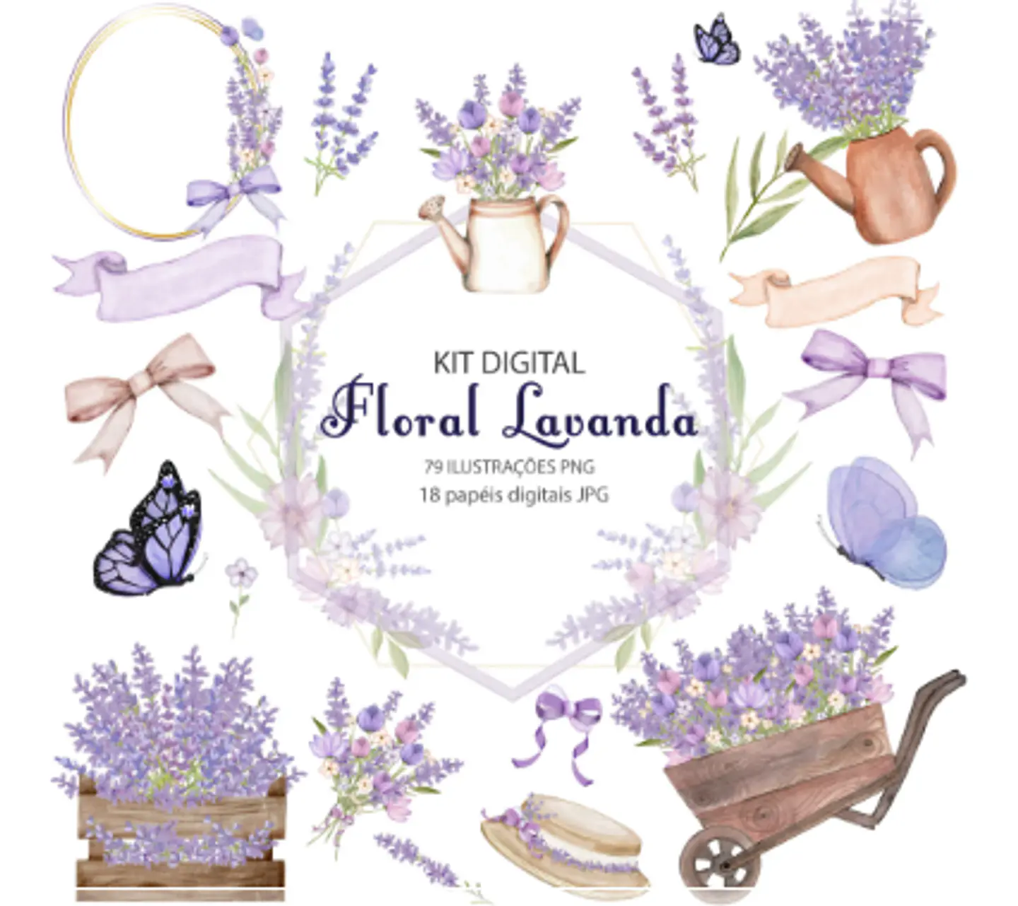Kit Digital Floral Lavanda 23 1