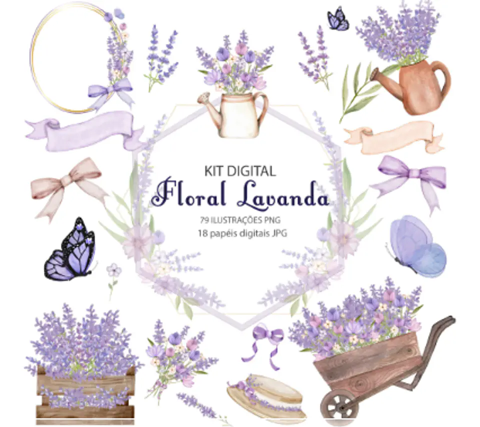 Kit Digital Floral Lavanda 23 1
