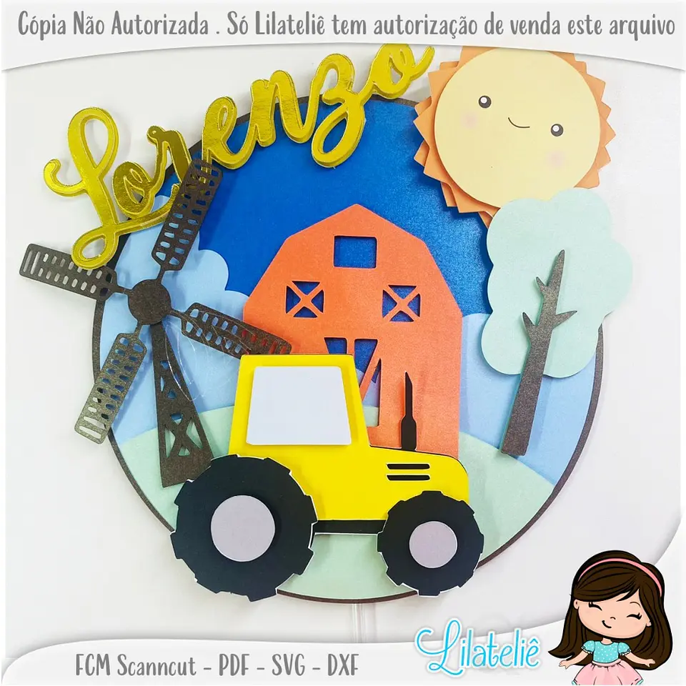 Arquivo de Corte Topo de Bolo Fazendinha 34 1