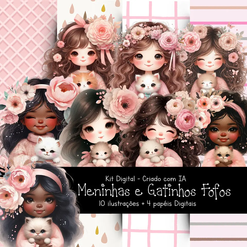 Kit Digital Menininhas e Gatinhos 7 1