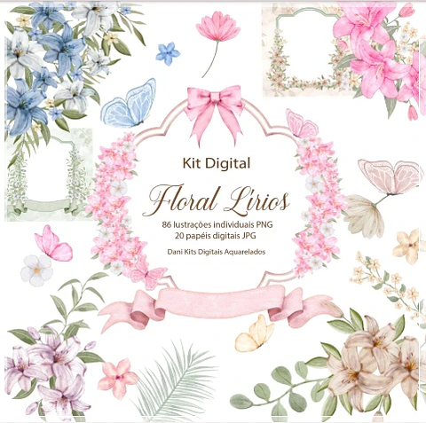 Kit Digital Floral Lírios 6