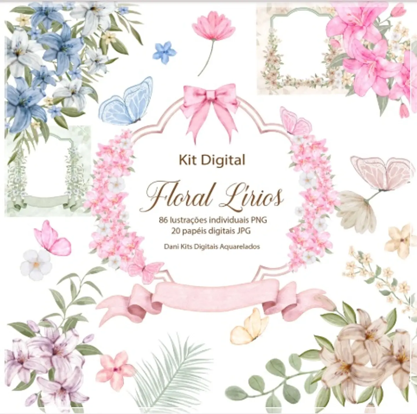 Kit Digital Floral Lírios 6 1