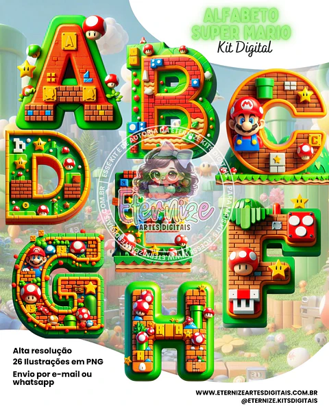 Kit Digital Alfabeto Mario 13