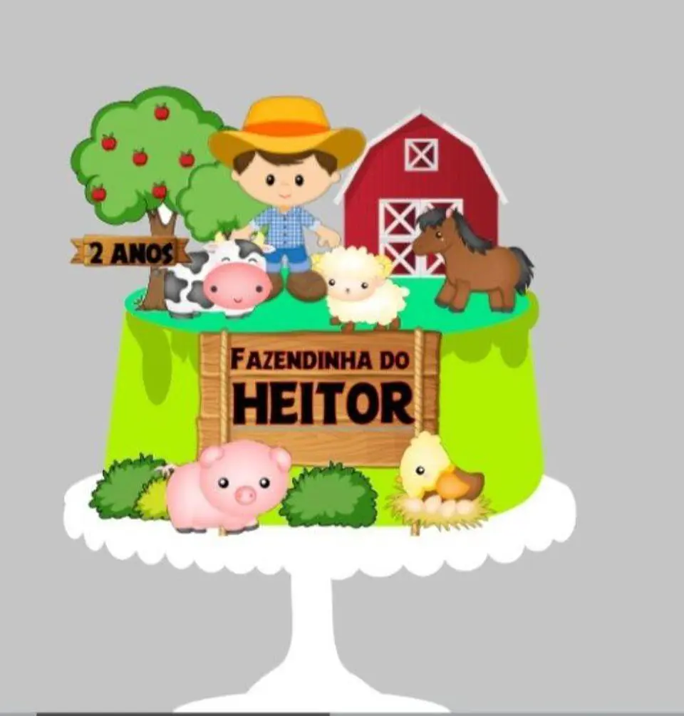 Arquivo de Corte Topo de Bolo Fazendinha 8 1