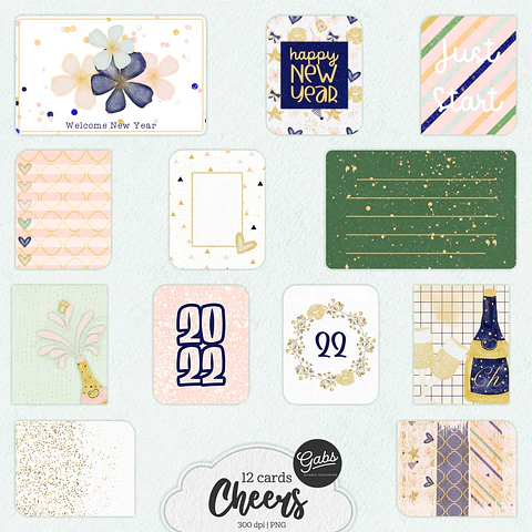 Kit Digital Gabs Cheers Cards 25