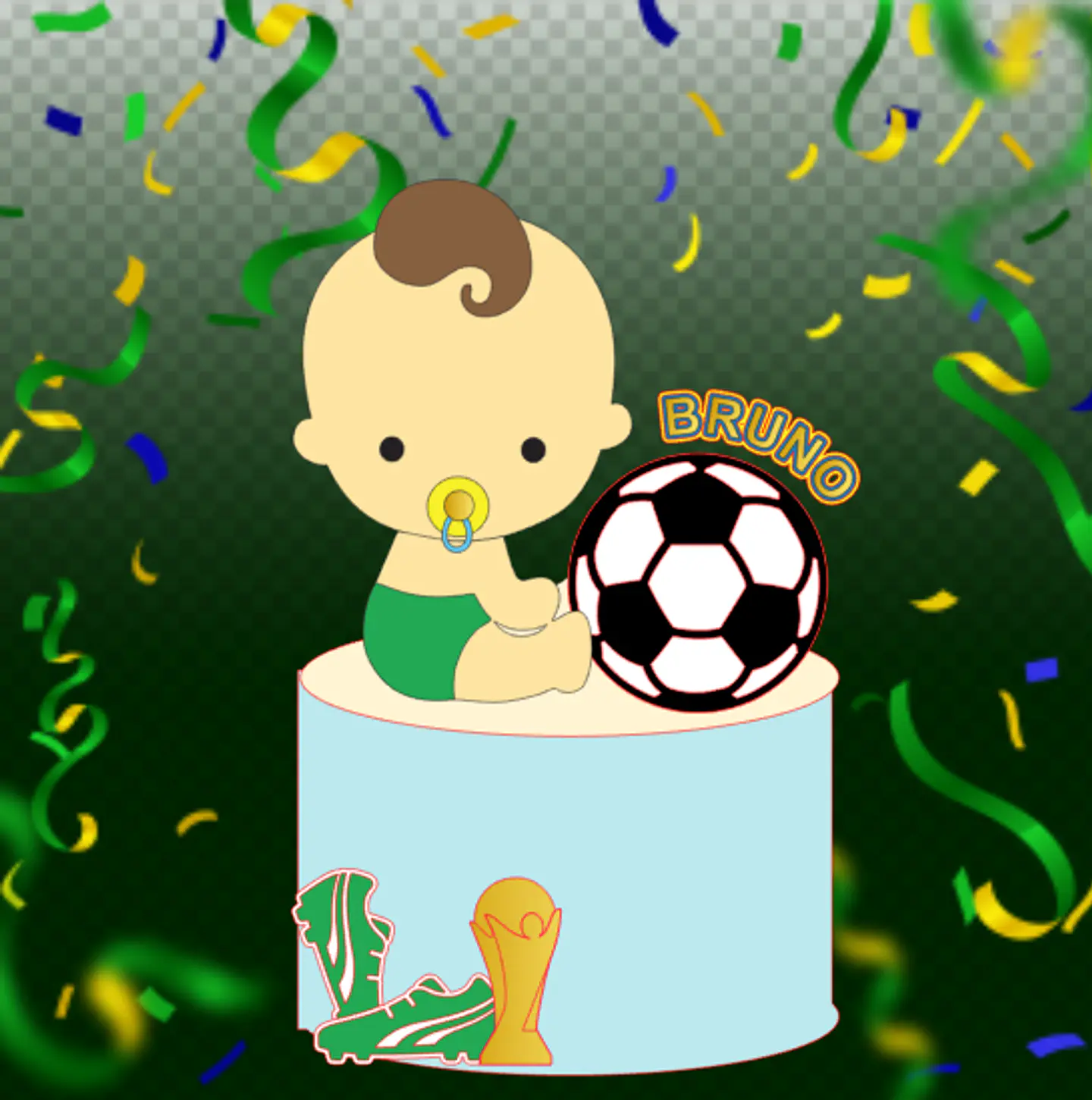 Arquivo de Corte Topo de Bolo Futebol Copa Baby 21 1