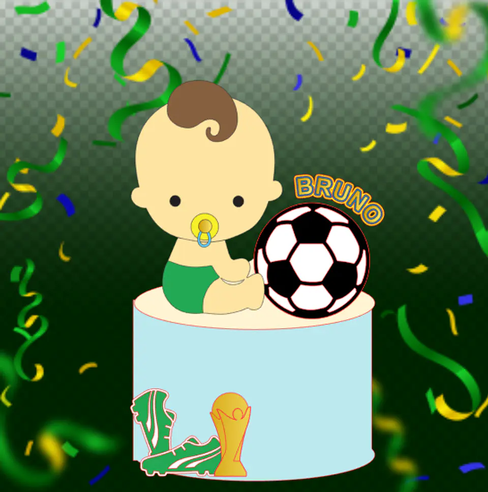 Arquivo de Corte Topo de Bolo Futebol Copa Baby 21 1
