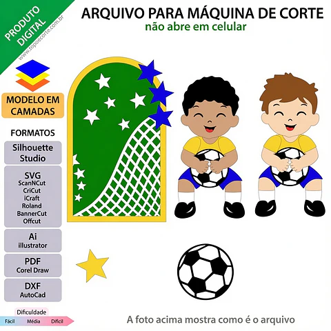 Arquivo de Corte Topo de Bolo Futebol Copa 12