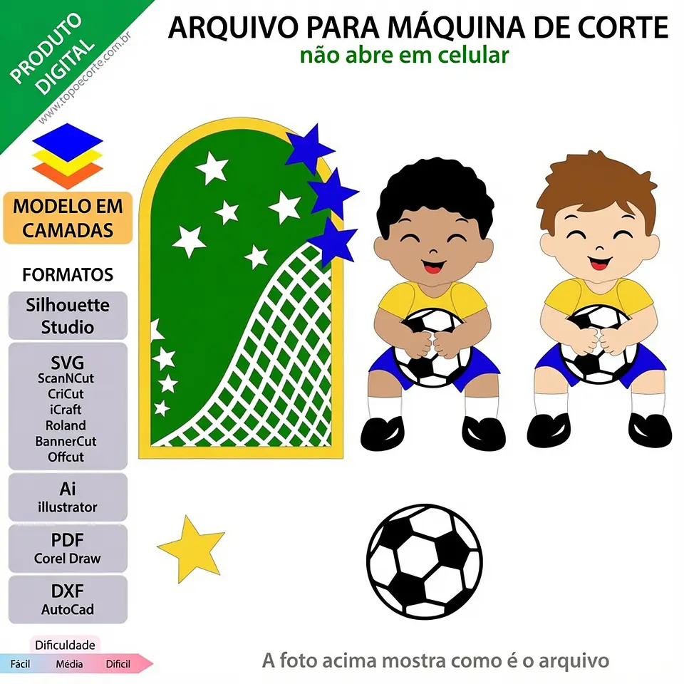 Arquivo de Corte Topo de Bolo Futebol Copa 12 1