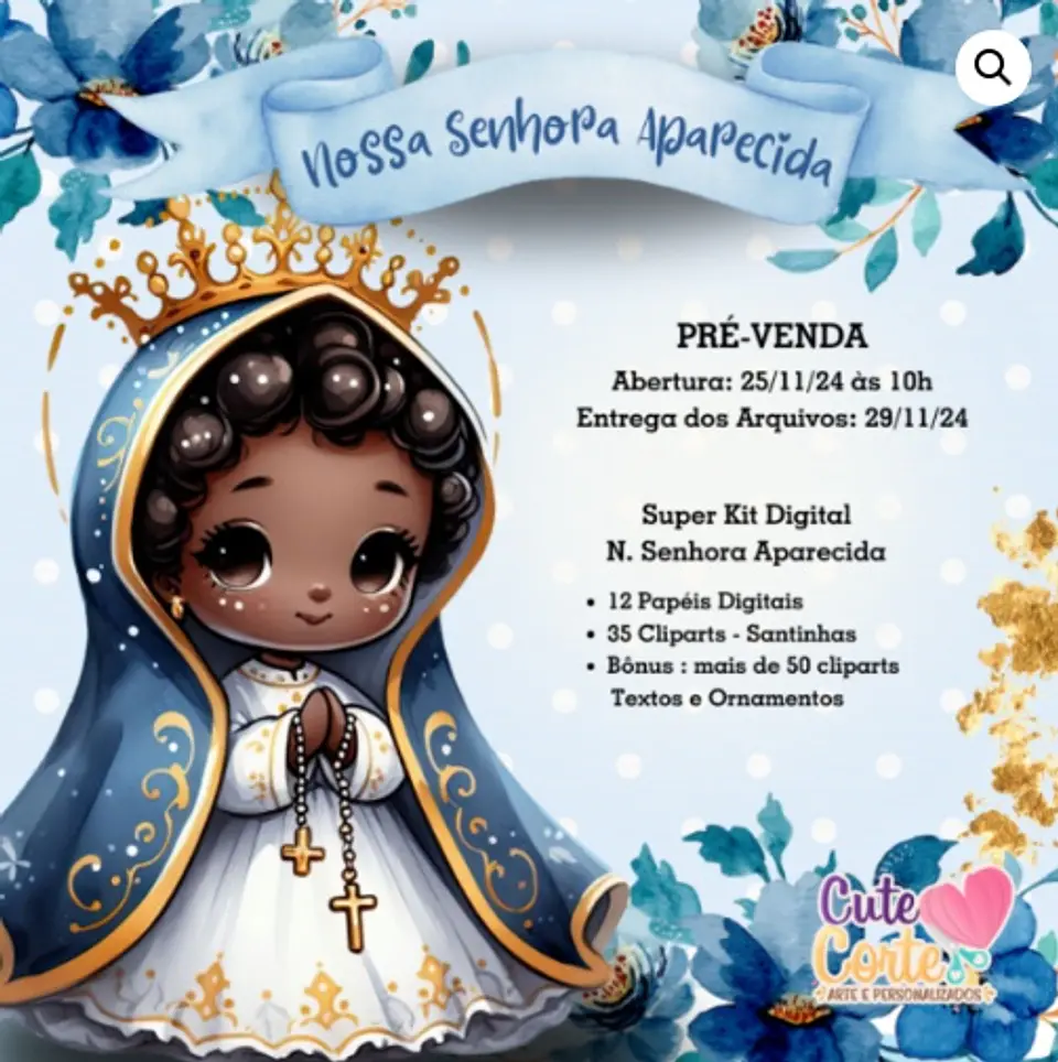 Kit Digital Santinha Nossa Senhora Aparecida 13 1