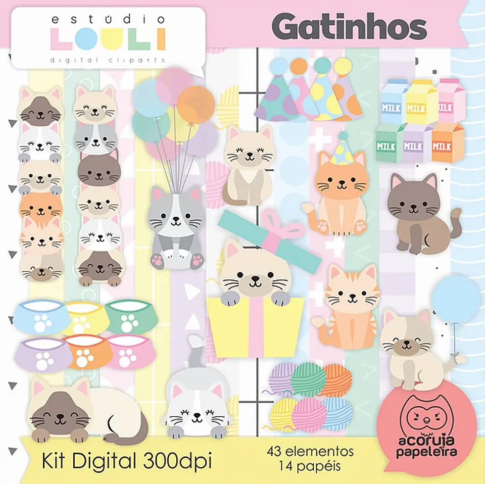 Kit Digital Gatinhos 7 1