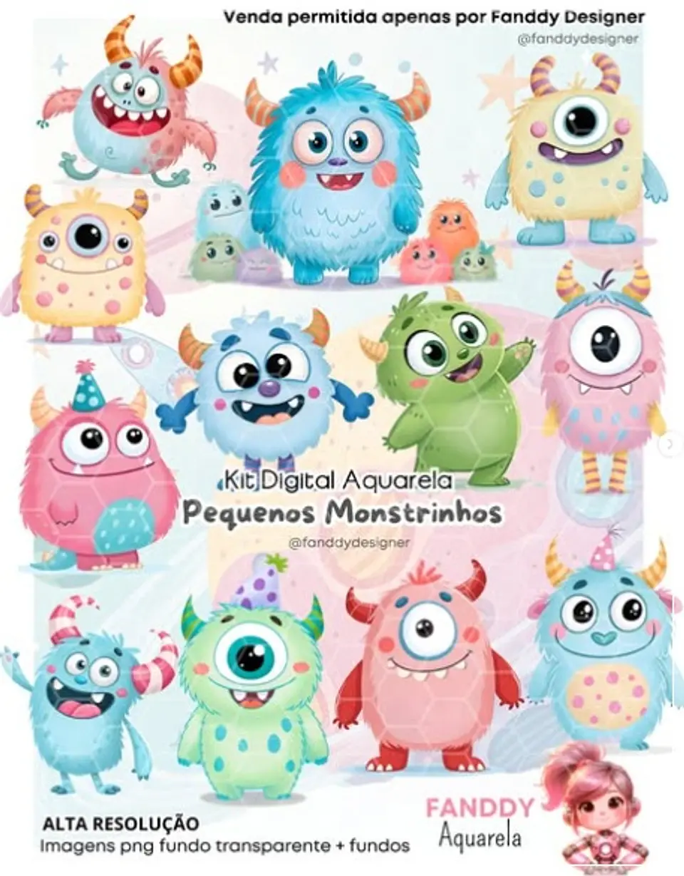 Kit Digital Monstrinhos 222 1