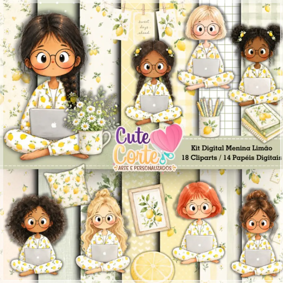 Kit Digital Menina Limão 1 1