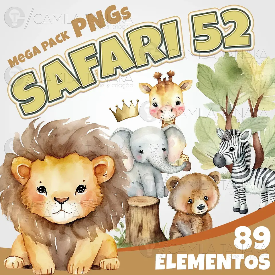 Kit Digital Safari Aquarela 2 1