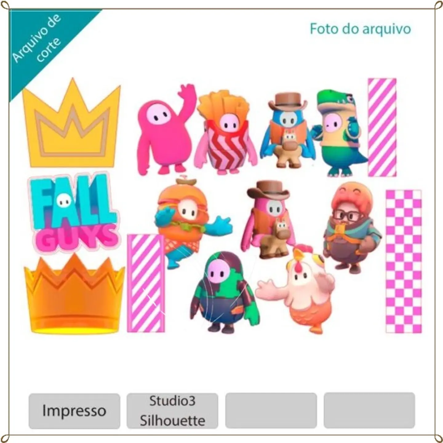 Arquivo de Corte Topo de Bolo Fall Guys 2 1