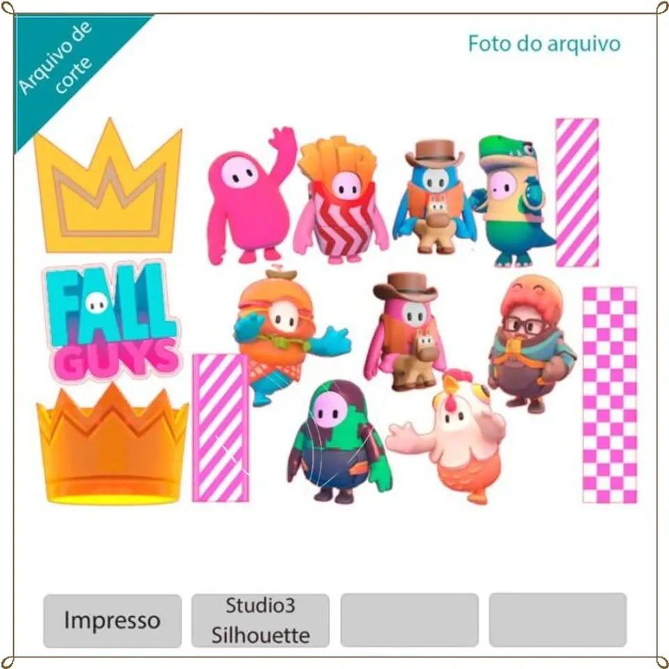 Arquivo de Corte Topo de Bolo Fall Guys 2 1