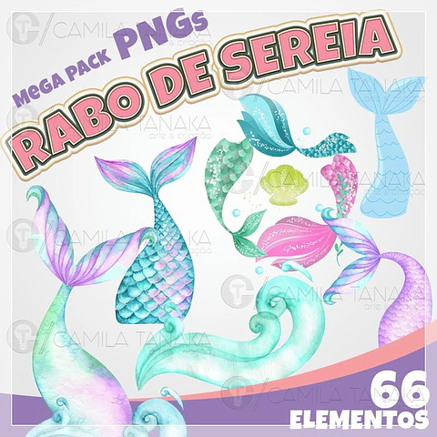 Kit Digital Rabo de Sereia Aquarela 62