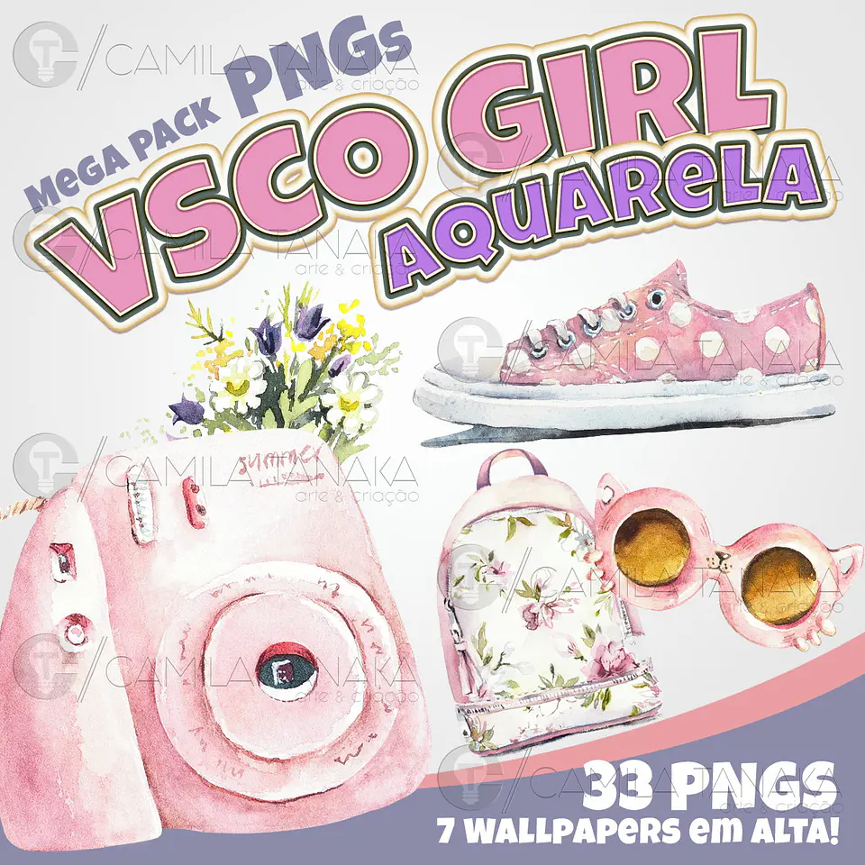 Kit Digital Vsco Girl Aquarela 150 1