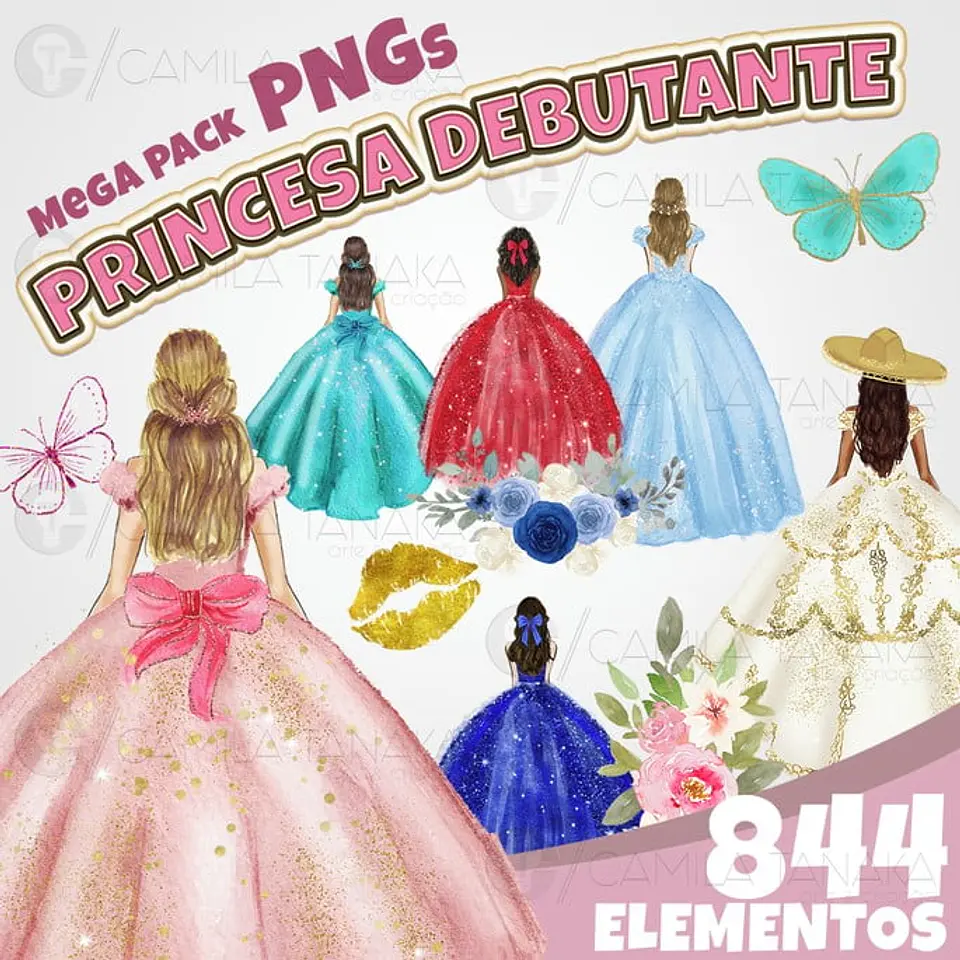 Kit Digital Pack Princesa Debutante 127 1