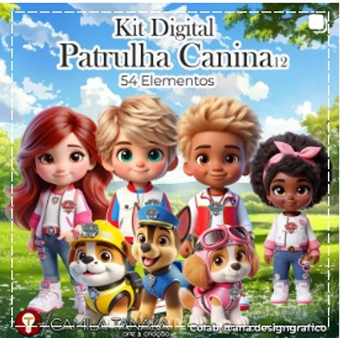 Kit Digital Patrulha Canina Azul 136