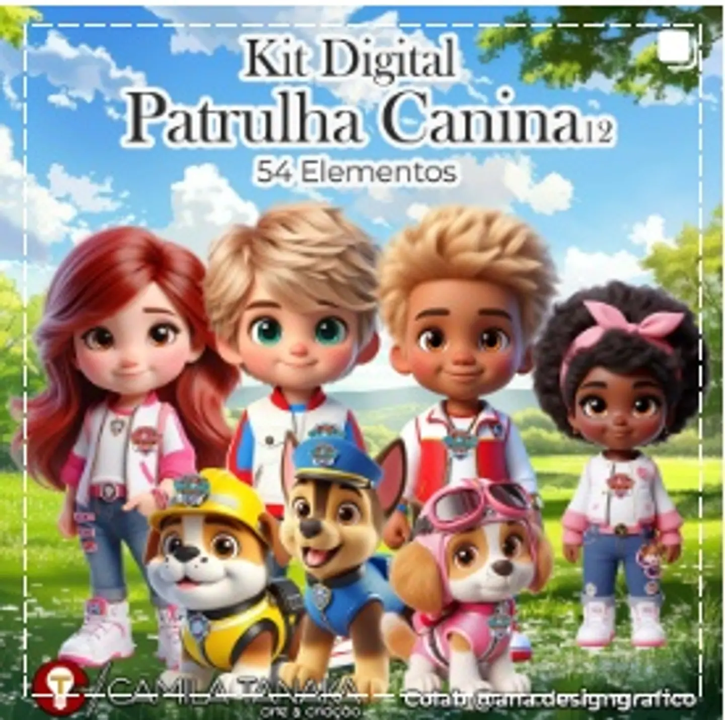 Kit Digital Patrulha Canina Azul 136 1