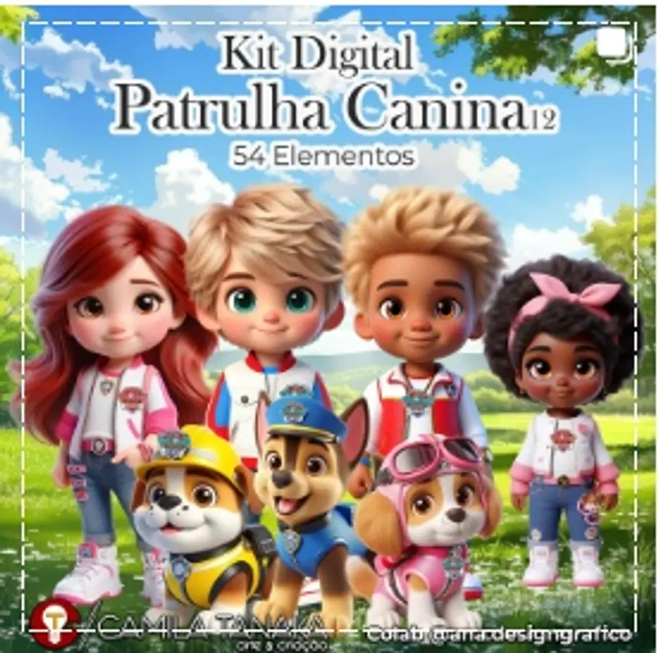 Kit Digital Patrulha Canina Azul 136 1