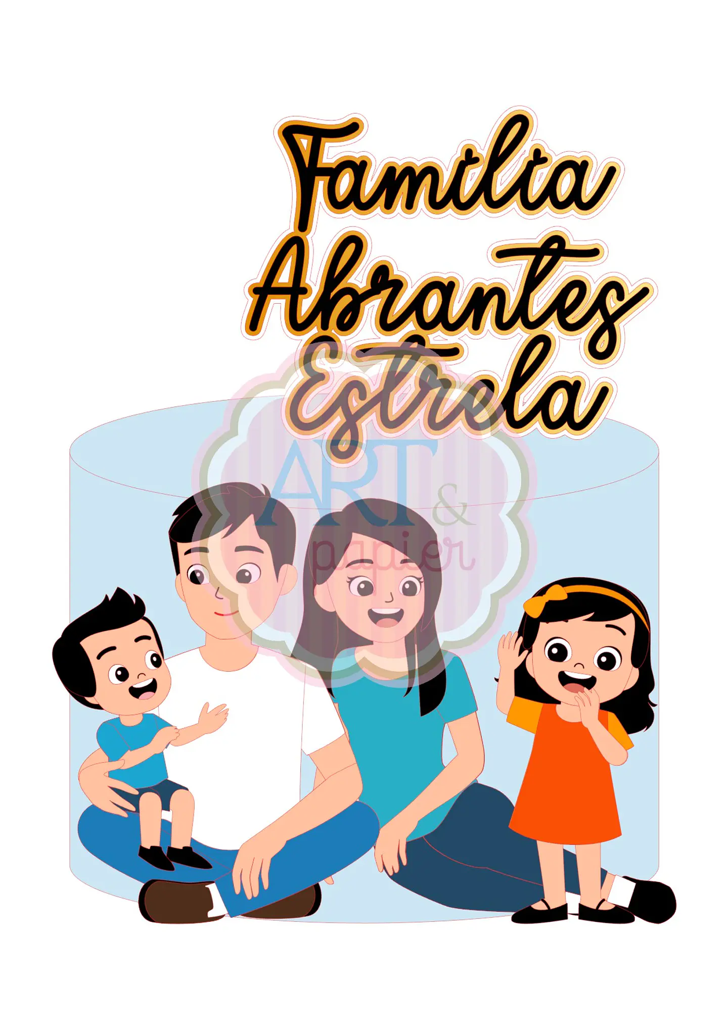 Arquivo de Corte Topo de Bolo Família 5 1