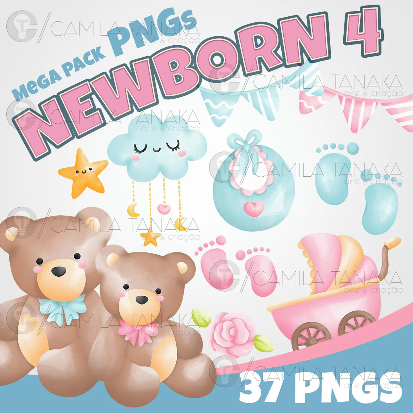 Kit Digital Newborn Aquarela 102 1