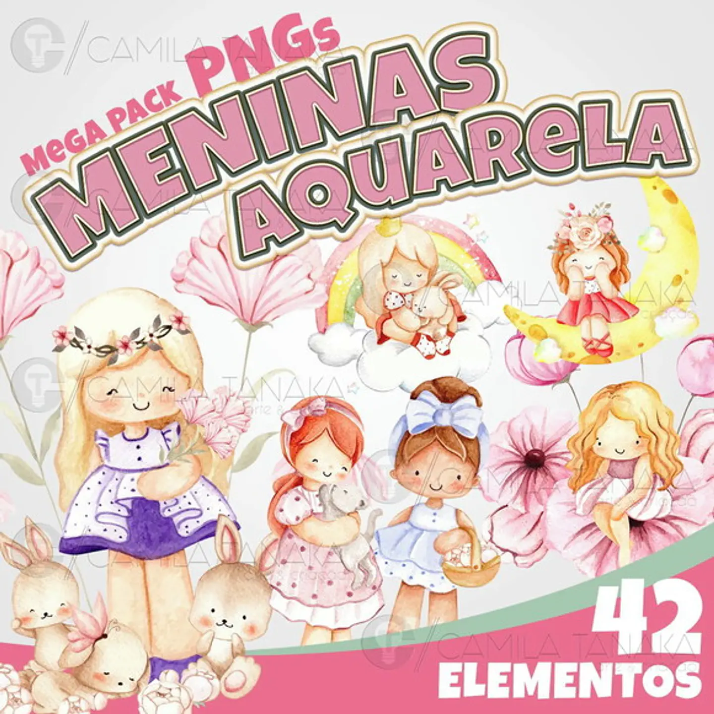 Kit Digital Meninas Aquarela 99 1