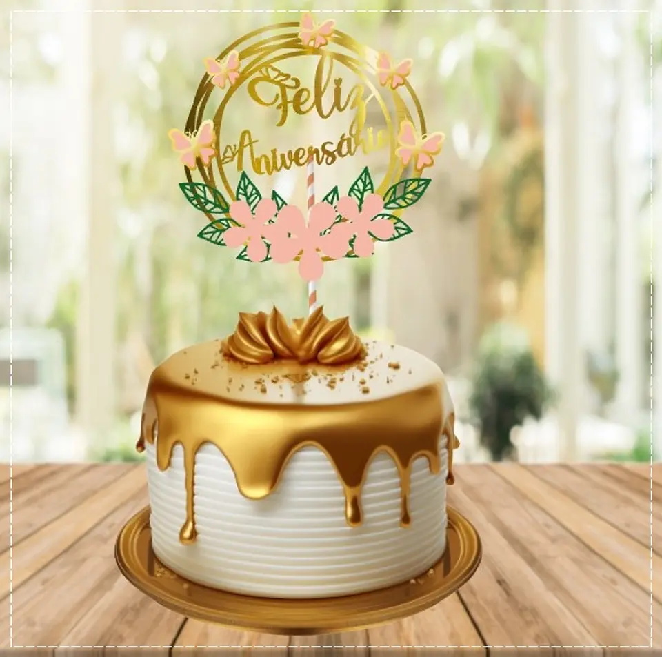 Arquivo de Corte Topo de Bolo Feliz Aniversário 51 1