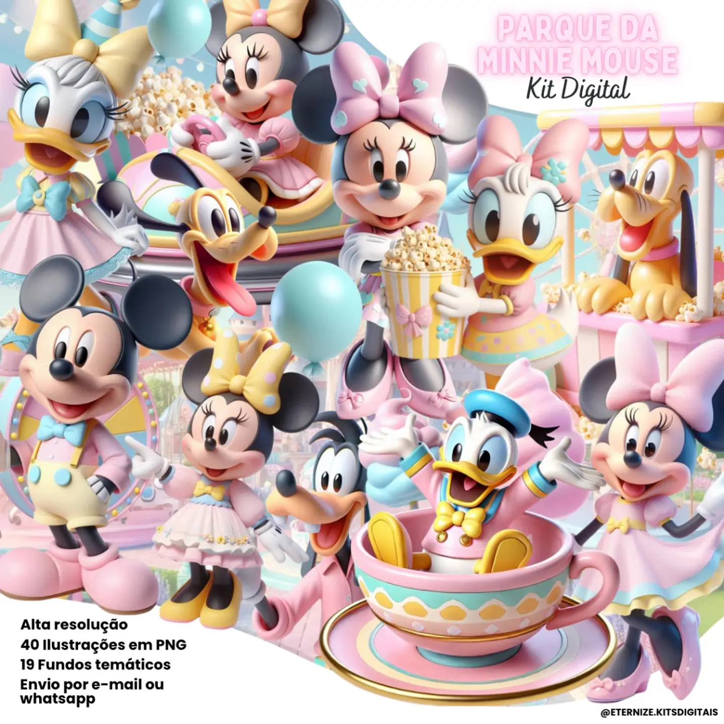 Kit Digital Parque de Diversões da Minnie 82 1