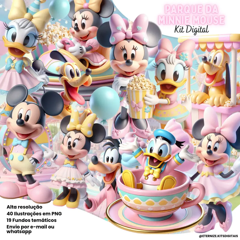 Kit Digital Parque de Diversões da Minnie 82 1