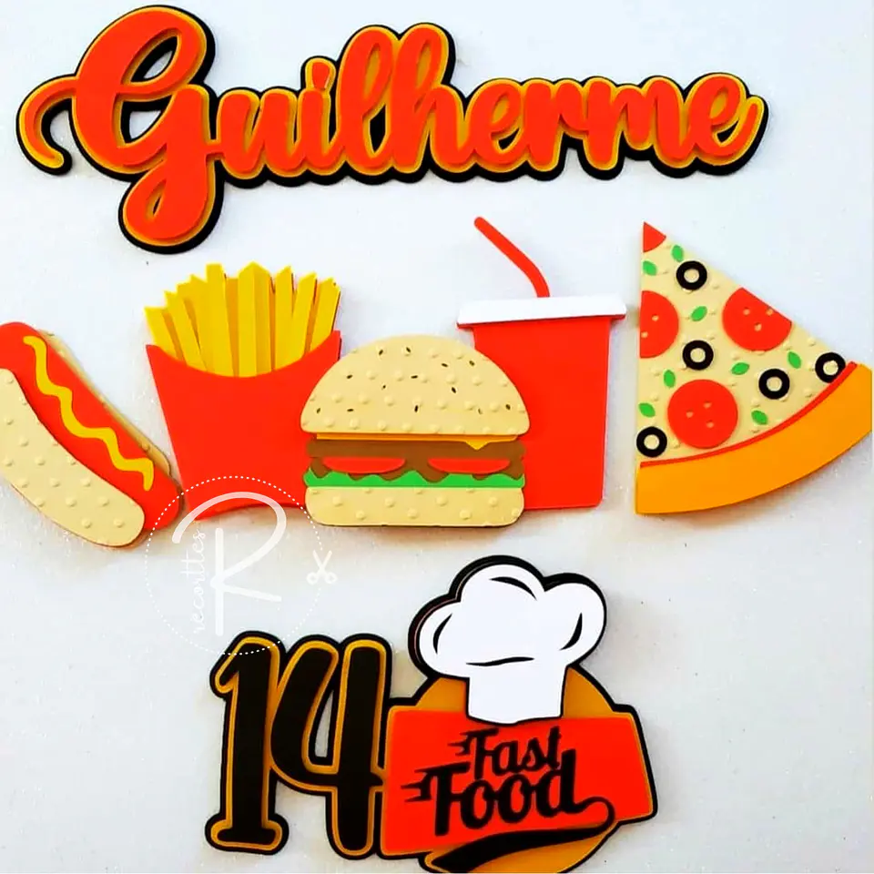 Arquivo de Corte Topo de Bolo Fast Food 1 1