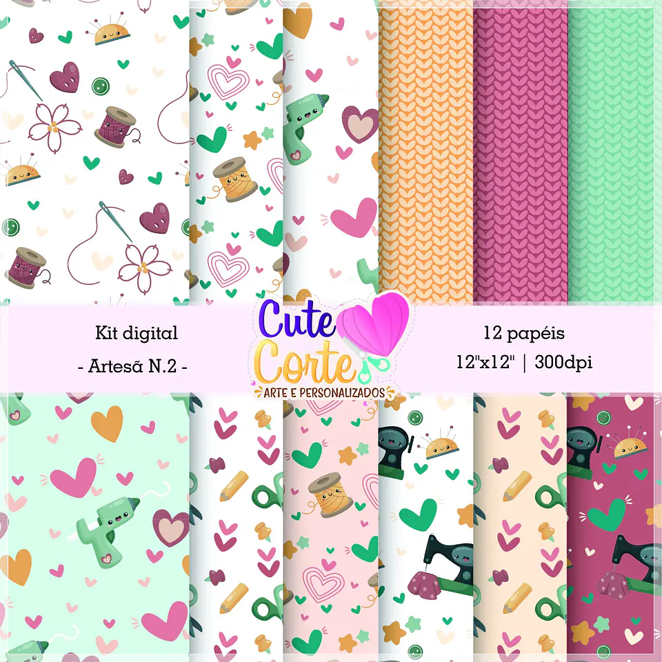 Kit Digital Papeis Artesã 9 1