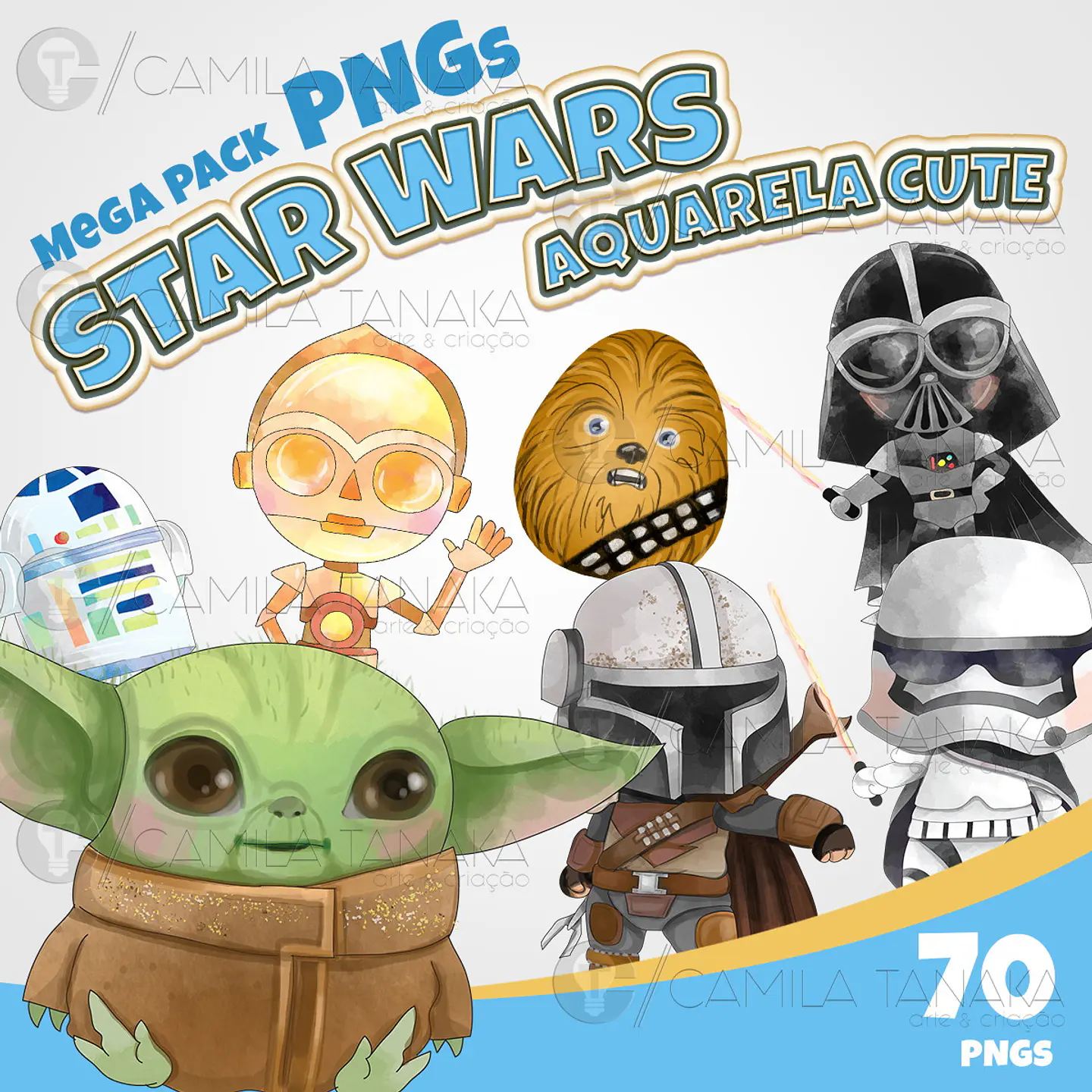 Kit Digital Star Wars Cute Aquarela 142 1