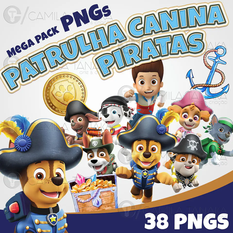 Kit Digital Patrulha Canina Piratas 107 1