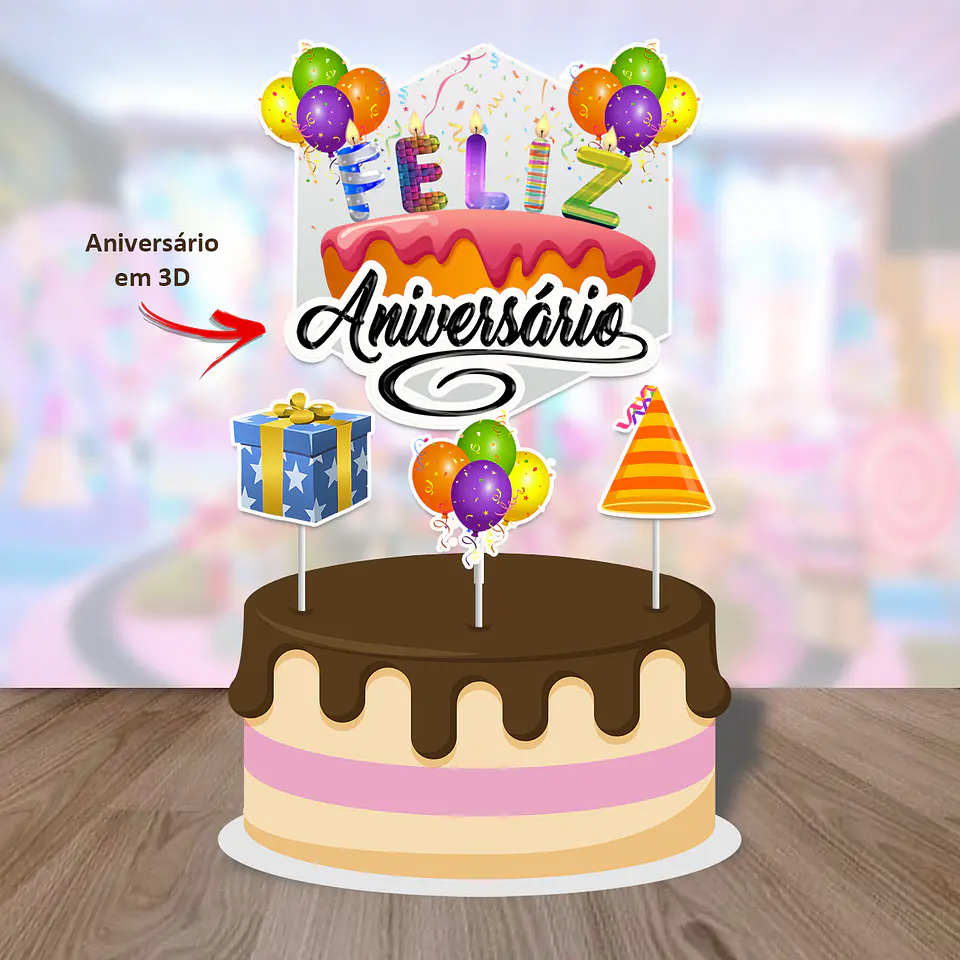 Arquivo de Corte Topo de Bolo Feliz Aniversário 21 1
