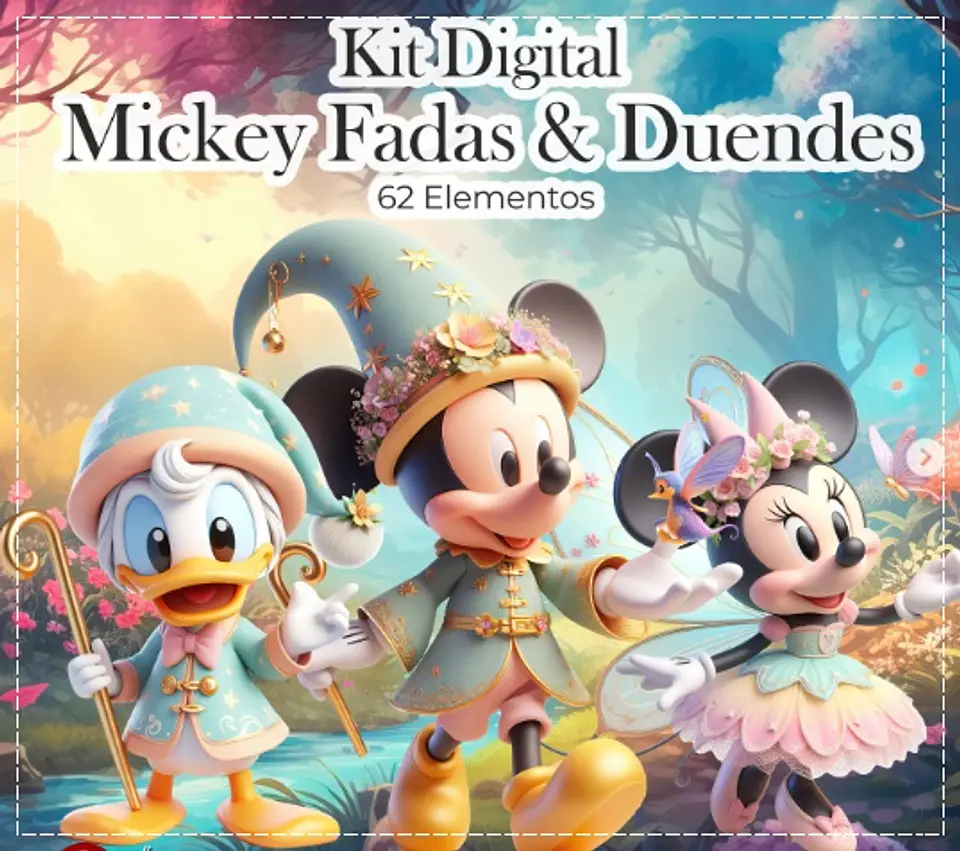 Kit Digital Mickey Fadas e Duendes Ia 101 1