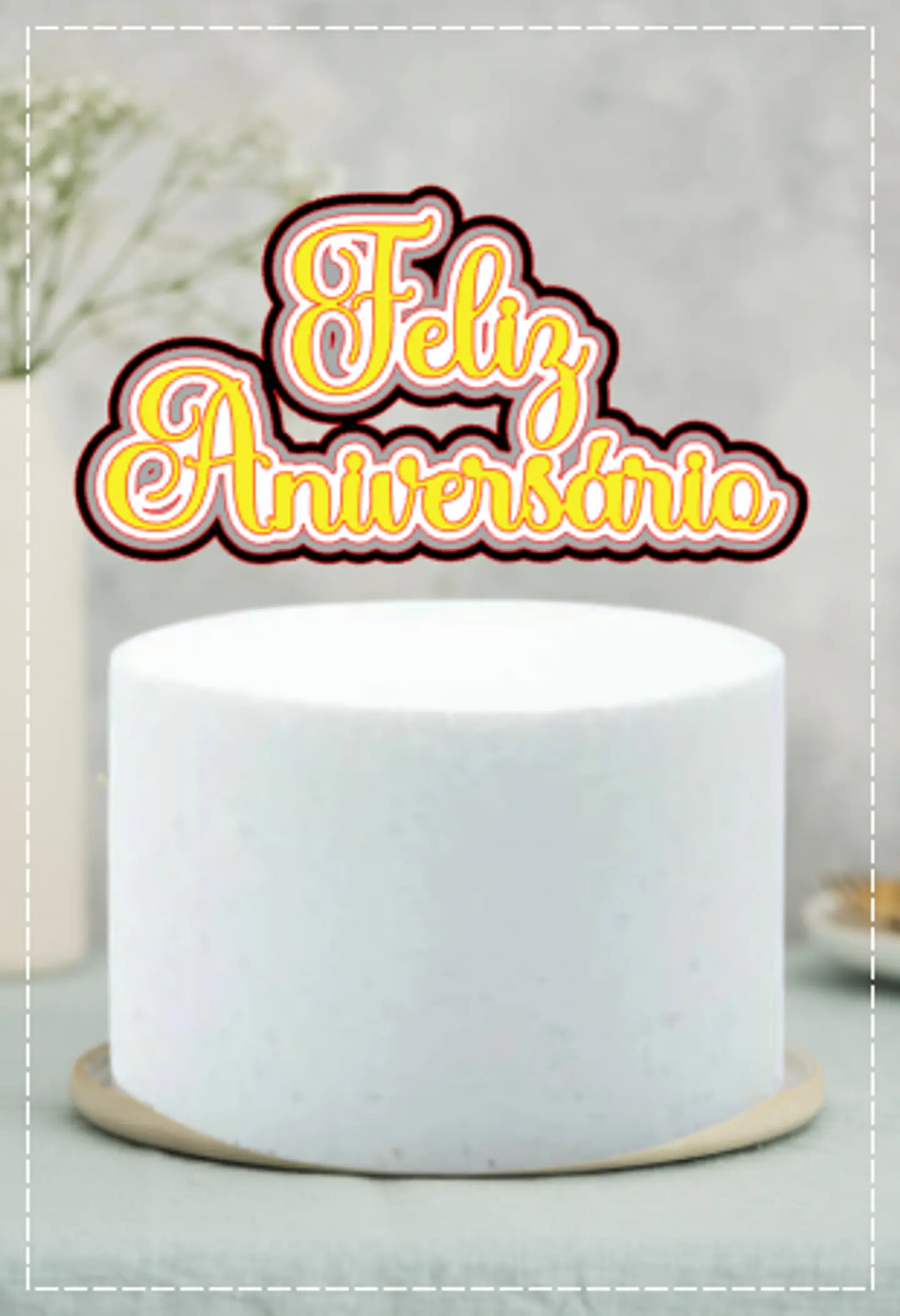 Arquivo de Corte Topo de Bolo Feliz Aniversário 44 1