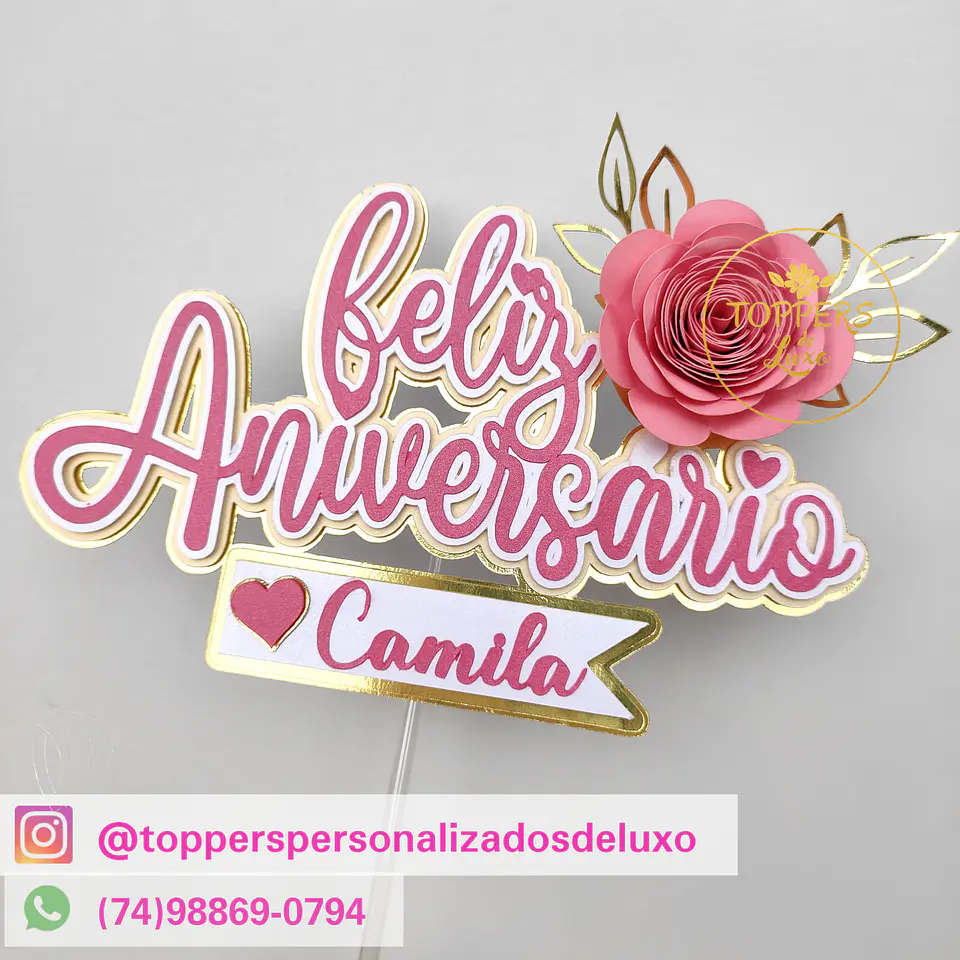 Arquivo de Corte Topo de Bolo Feliz Aniversário 5 1