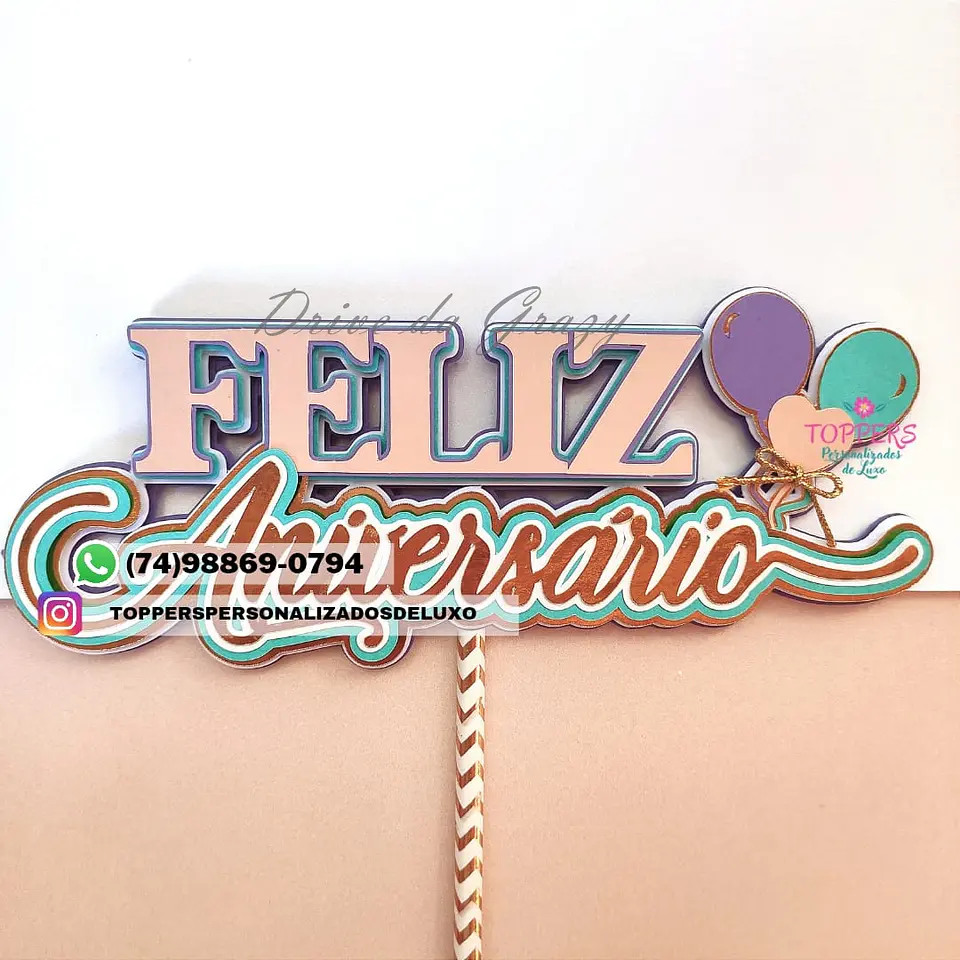 Arquivo de Corte Topo de Bolo Feliz Aniversário 20 1