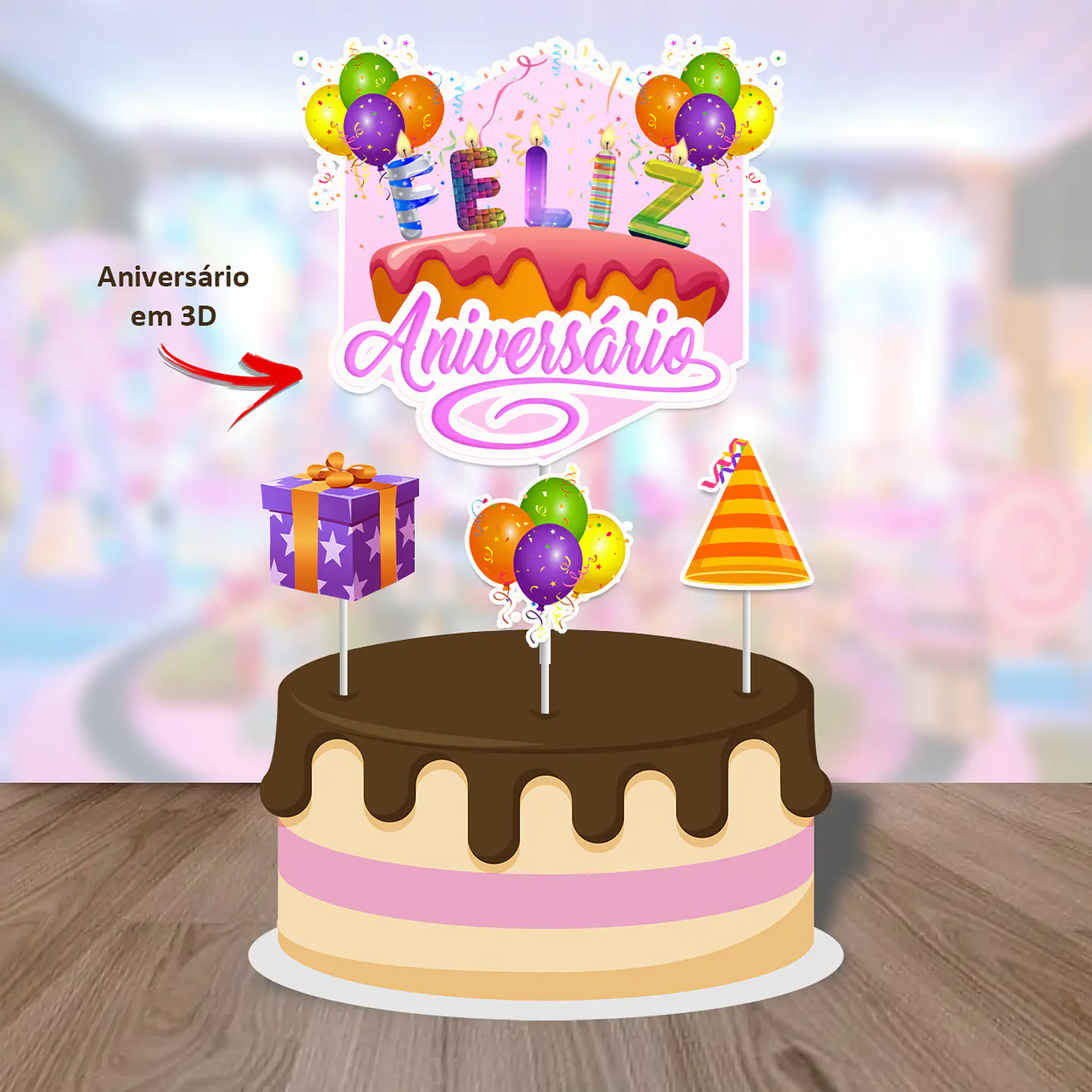Arquivo de Corte Topo de Bolo Feliz Aniversário 22 1