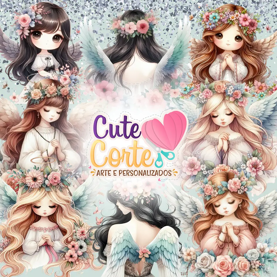 Kit Digital Meninas Anjos 8 1