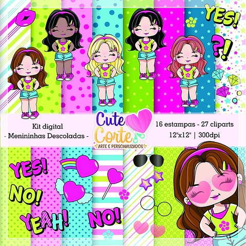 Kit Digital Bonequinhas Mascote Descoladas 4